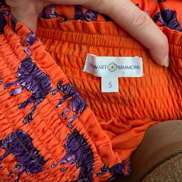 Orange and Purple Tiger Print Skirt - Picture 5 of 6